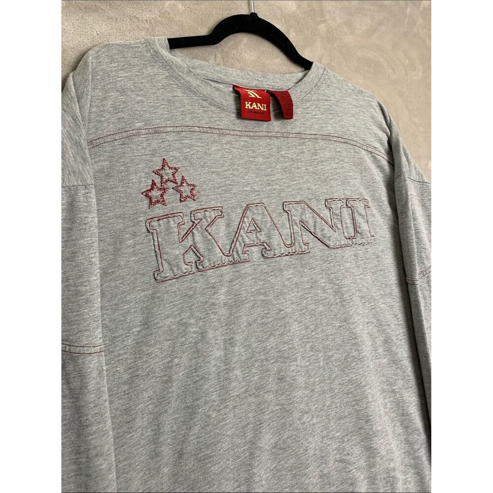 Karl Kani XXL Men's T-Shirt | Vintage 90s Y2K Grey Red Spellout Graphic